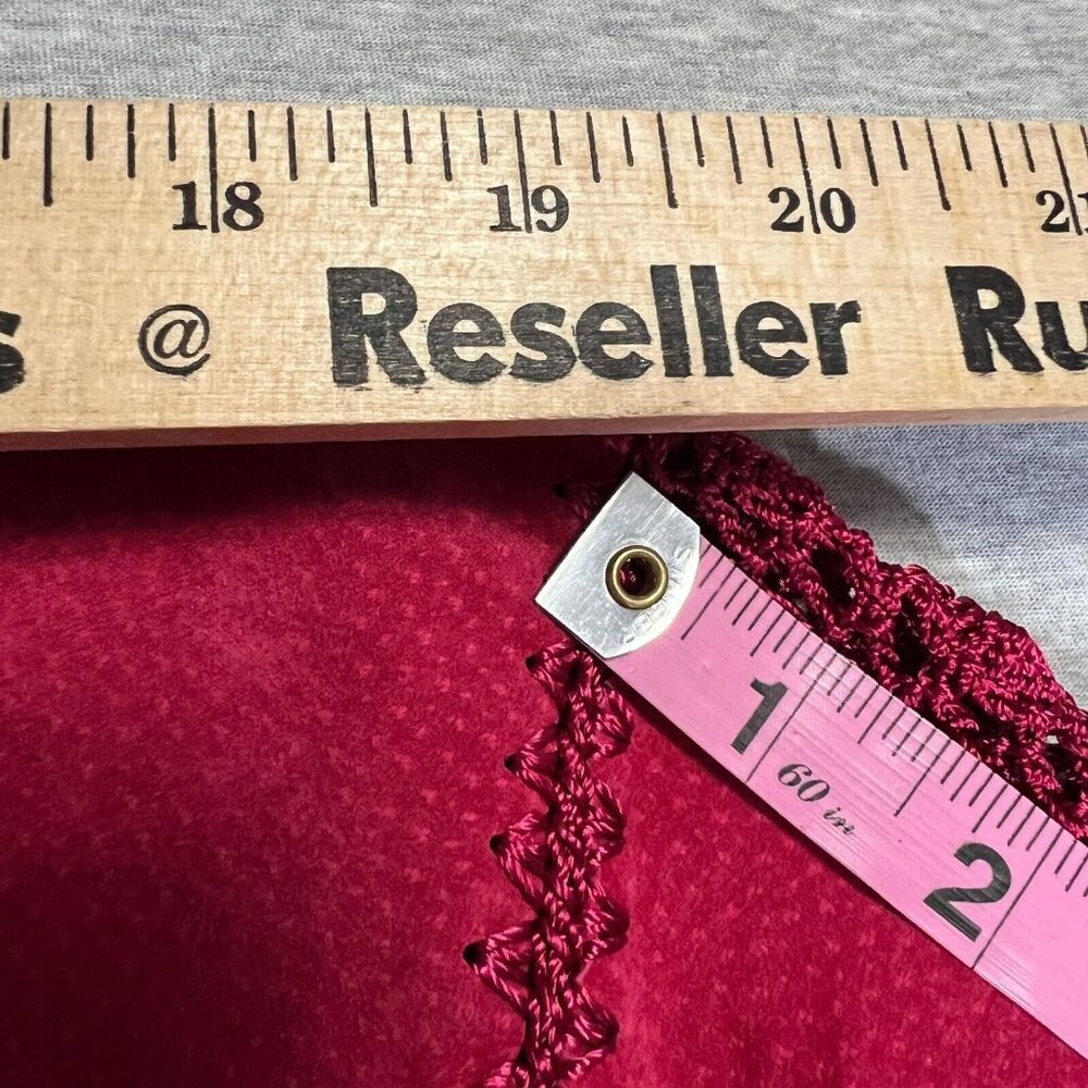 Vintage Suede Crochet‎ Jacket Womens Large Petite Pink Fushia Patchwork Boho SMH - Picture 7 of 12